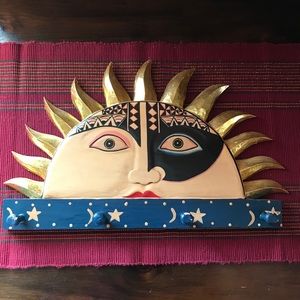 Vintage celestial towel rack